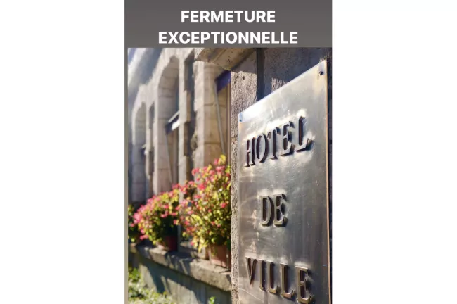 La Mairie sera exceptionnellement ferm&eacute;e le mercredi 30 septembre 2026 de 8h &agrave; 10h